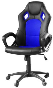 Scaun gamer Basic cu spatar color, Albastru