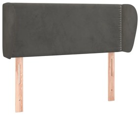 vidaXL Tăblie de pat cu aripioare gri închis 103x23x78/88 cm catifea