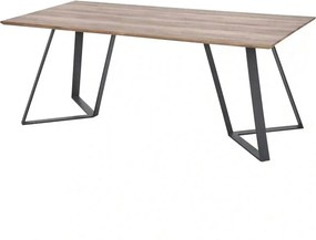Masa CALGARY, nuc rustic/negru, 180x90x76 cm