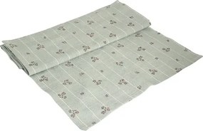 Napron din bumbac organic, verde deschis, cu motive florale, 50 × 150 cm, „Tilda"