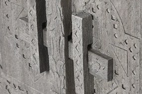 Comoda, gri, din lemn masiv sculptat, Arvane