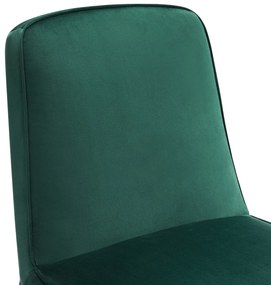 Set de 2 scaune de sufragerie din catifea, scaun tapițat cu spătar pentru sufragerie/living, 46x45x81,5 cm, Verde