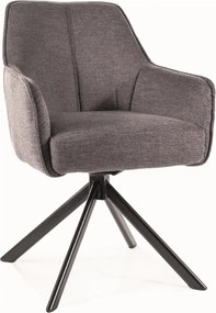 Scaun NOTTI, gri inchis/negru, stofa clasica/metal, 55x45x83 cm