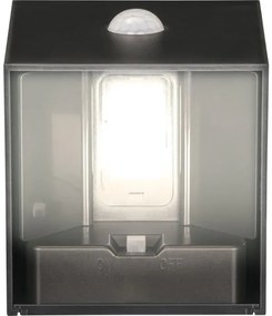 Retlux-LED Aplica solară de perete cu senzor LED/1W/3,7V 1200 mAh IP44 neagră