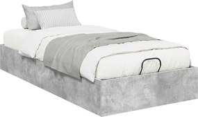 vidaXL Cadru de pat otoman Gri Beton 100 x 200 cm Lemn prelucrat