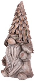Decorațiune de grădină pitic Ciupercă, gri, 25 x19 x 49 cm