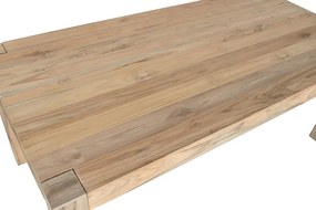 Masă de exterior din lemn de tec, finisaj natural, cu design durabil și rezistent la intemperii, „Elara”