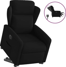 vidaXL Fotoliu electric rabatabil cu ridicare, negru, textil