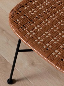 Scaun terracotta din metal si rattan, "Auro"