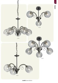 Redo 02-972 - Candelabru suspendat pe lanț ASPERA, 3x E14, 28 W, 230 V, Ø 52 cm, negru