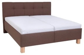 Pat tapițat MARIA 180x200 cm, cu spațiu de depozitare, fără saltea, maro