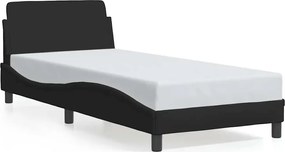 vidaXL Cadru de pat cu tăblie, Dover, negru, 80x200 cm, textil