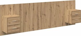 vidaXL Tăblie cu Noptieră 3 pcs Stejar Artizanal Lemn compozit