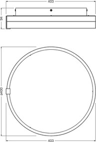 Osram - Plafonieră LED DECOR CIRCLE, 25 W, 230 V, Ø 40 cm, negru/alb