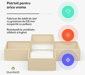 Ghiveci de grădină Versagrow cu 12 module, formă individuală, grosime 1 mm, oțel inoxidabil