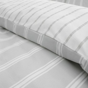 Lenjerie de pat gri din bumbac pentru pat dublu 200x200 cm Ashford Stripe – Bianca