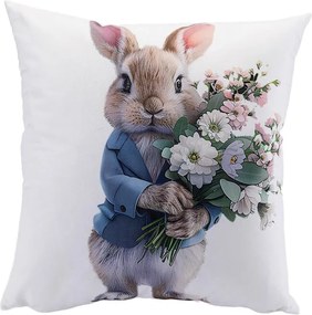 Set de 2 fețe pernuțe IEPURAȘ DRĂGUȚ 40 x 40 cm