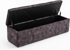 Bancheta dormitor tapitata Extravagancia, gri antic