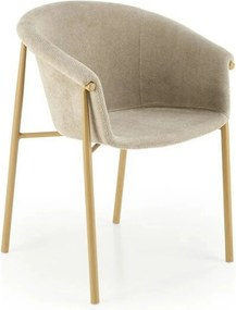 Scaun K489, bej/stejar, stofa clasica/metal, 59x56x80 cm