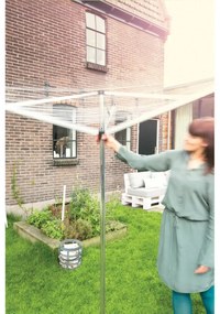 Uscator de rufe pentru exterior Brabantia Essential 1003460, 30 m, Baza pentru beton, Husa, Rezistent la coroziune, Inox