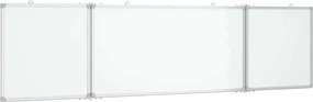 vidaXL Tablă magnetică pliabilă, alb, 200x50x1,7 cm, aluminiu