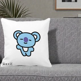 Perna Personalizata BT21 Koya Kawaii, 40x40 cm, Alba Mata, Husa Detasabila, Perna Inclusa, BEKZ®