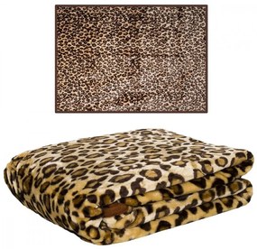 Pătură caldă cu model leopard Lăţime: 160 cm | Lungime: 210 cm