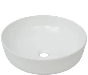 vidaXL Chiuvetă de baie din ceramică, rotundă, 41,5 x 13,5 cm, alb