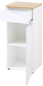 Dulap de baie alb scund cu aspect de lemn de stejar 39x86 cm Pescara – Germania