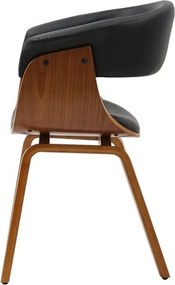 Scaun retro imitatie piele neagra, lemn furniruit ORGANIC