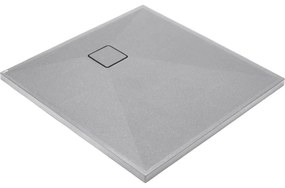 Cadita dus compozit slim patrata gri 80x80 cm Deante Correo Square Gri, 800x800 mm