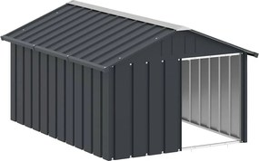 vidaXL Casă pentru câini antracit 116,5x153x81,5 cm oțel galvanizat