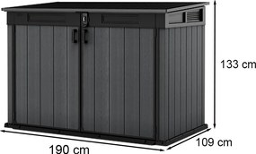 Ladă de grădină din plastic Cortina Mega gri