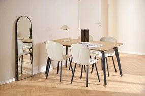 MAZZONI EXPORT FIORA Bej (material Apia 453)/cadru negru – SCAUN MODERN TAPITAT DIN CHENILLE PENTRU LIVING/BUCĂTĂRIE