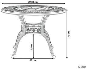 Masă de grădină 102 cm SALIO (MDF) (maro) (pentru 4 persoane). 1018808