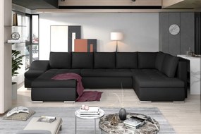Canapea modulara, extensibila, cu spatiu pentru depozitare, 340x88x200 cm, Giovanni L02, Eltap (Culoare: Gri pepit / Alb)