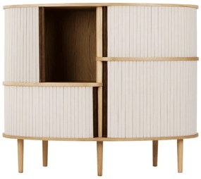 Dulap bej-în culoare naturală cu aspect de lemn de stejar cu ușă glisantă 120x100x50 cm Audacious – UMAGE