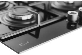 Plita incorporabila Tornado Simphony, iluminare led, autoaprindere integrata, supapa de siguranta, latime 60 cm, Negru