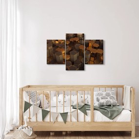 Tablou - Hexagoane de bronz (90x60 cm)