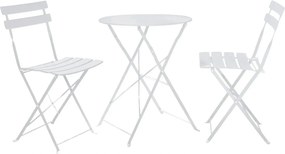 Set gradina OBAX, alb, otel, cu masuta si 2 scaune
