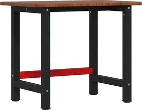 vidaXL Banc lucru maro 100x60x81,5 cm lemn masiv stejar dreptunghi