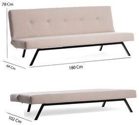 Canapea LOKO, 2 locuri, crem/bej