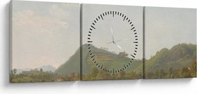 Tablou - Simon Denis,  View Near Naples, reproducere (cu ceas) (90x30 cm)