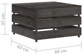 Set mobilier de gradina cu perne, 6 piese, gri, lemn tratat wine red and grey, 6