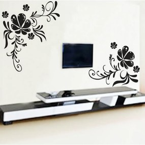 Sticker perete Black Flower Decor 3