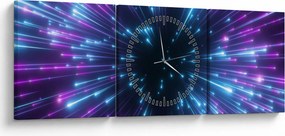 Tablou - Spațiu neon (cu ceas) (90x30 cm)