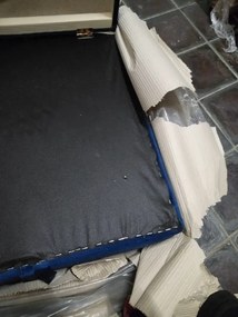 OFERTA Taburet albastru inchis ZENOVA cu spatiu de depozitare 65x65 cm Clasa II