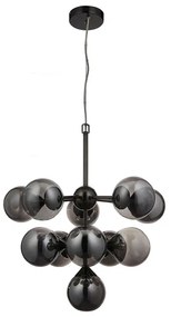 Endon 101147 - Lustră suspendată pe cablu OSCAR, 11 x G9, 18W, 230V, negru/fumuriu