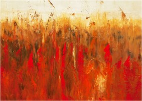 Tablou pe sticlă cu abstracție pictată (70x50 cm)