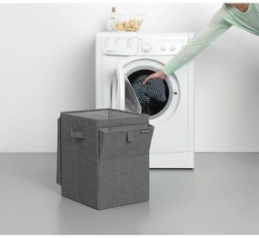 Cutie de rufe stivuibilа Brabantia 1000828, 35 L, Deschidere frontala, Capac lat, Pliabil, Negru
